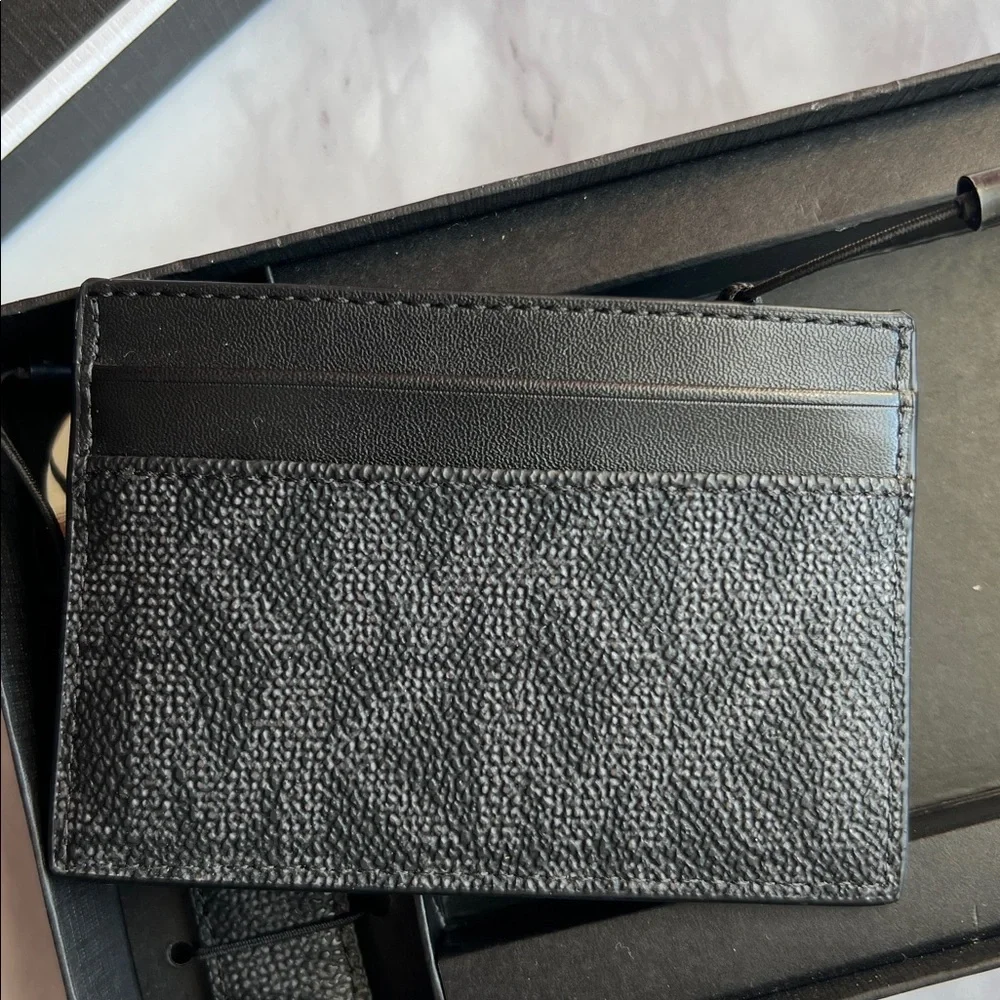 Michael Kors Men's Set Card Case Slim Wallet Key Ring